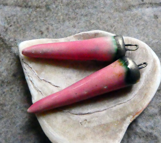 Ceramic Spikes Earring Charms - Miami Pink
