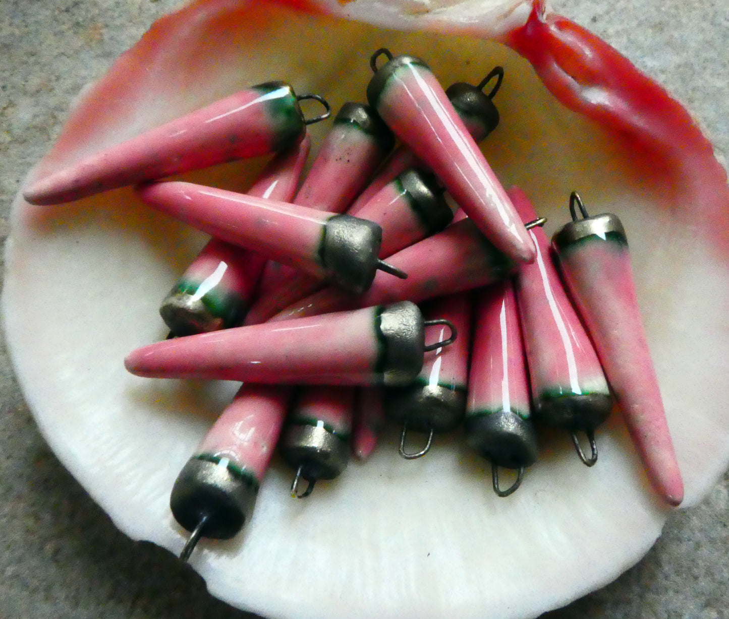 Ceramic Spikes Earring Charms - Miami Pink