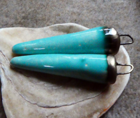 Ceramic Spikes Earring Charms -Spruce