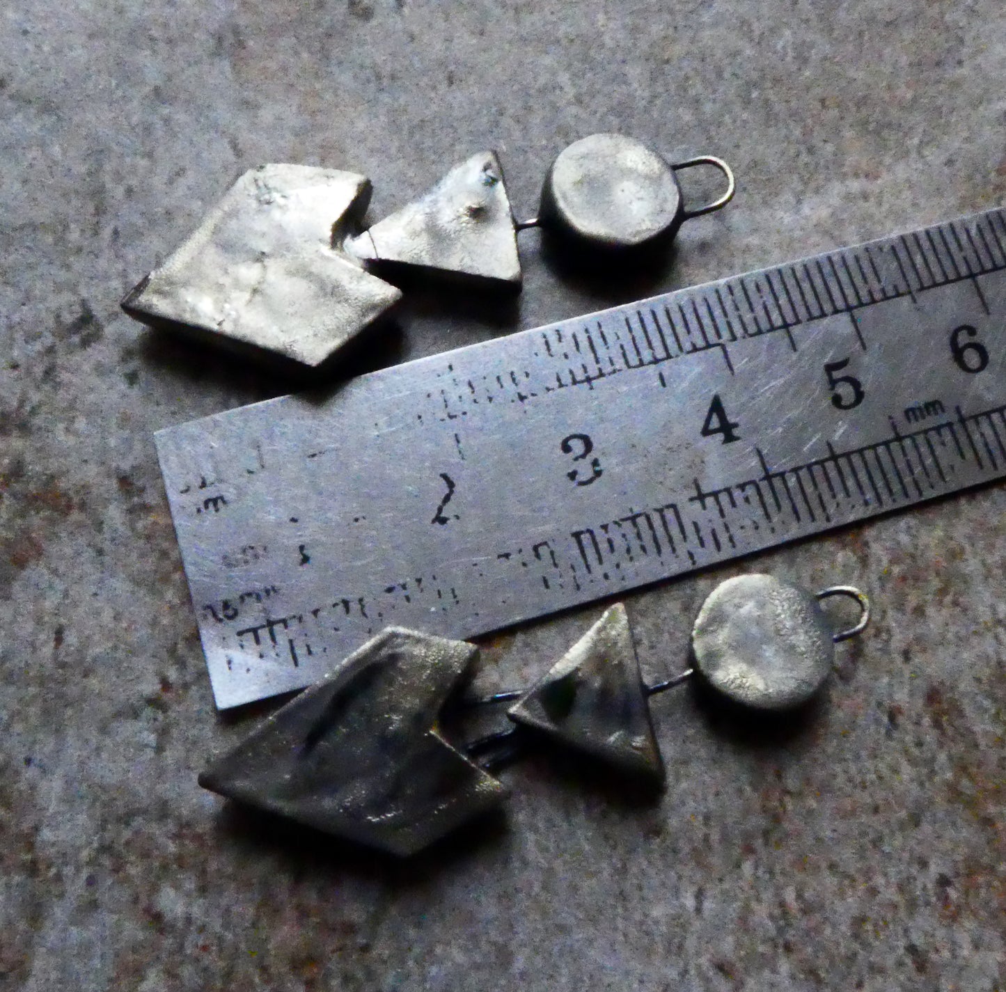 Ceramic Art Deco Inspired Stapled Dangles -Pagoda