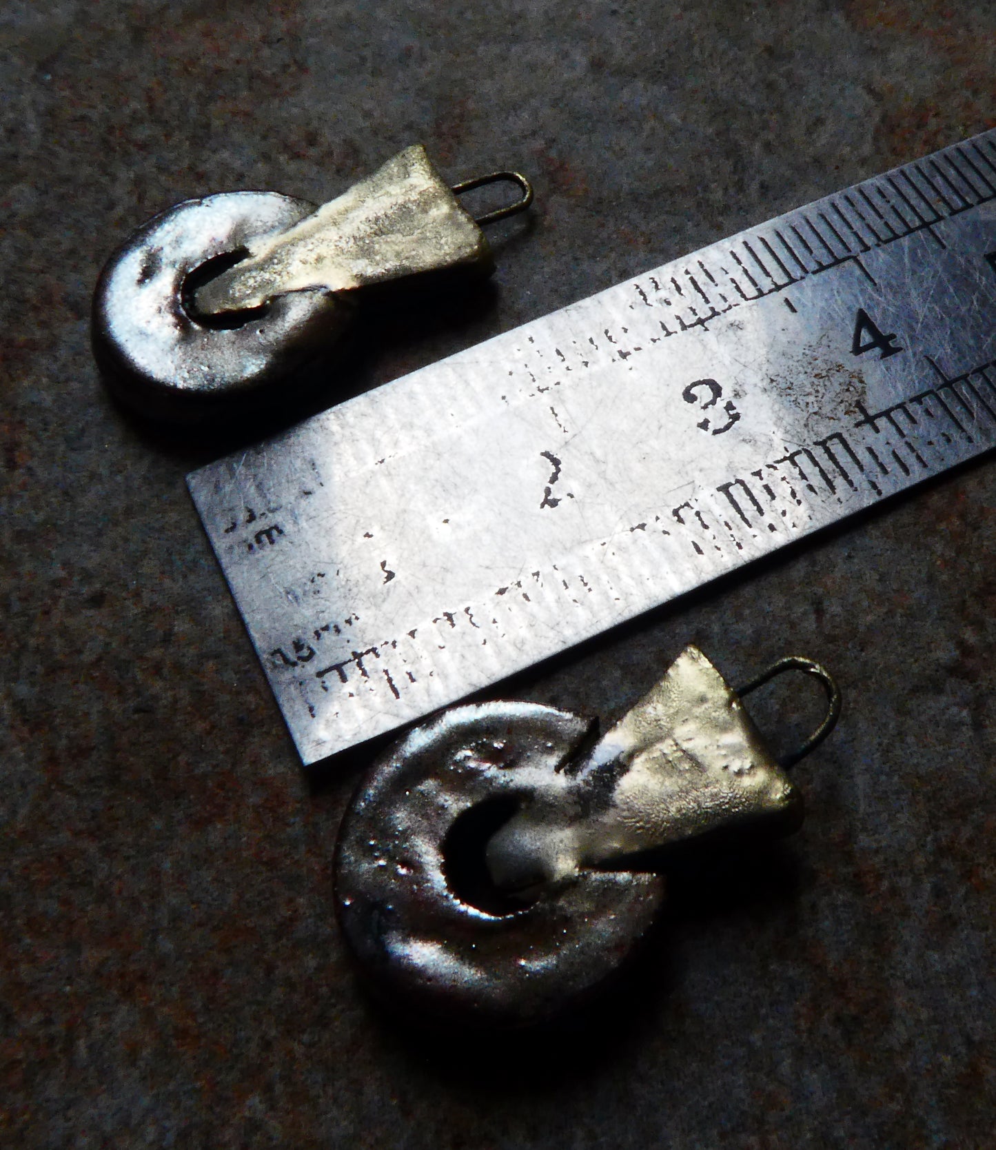 Ceramic Horseshoe and Wedge Earring Charms - Baroque