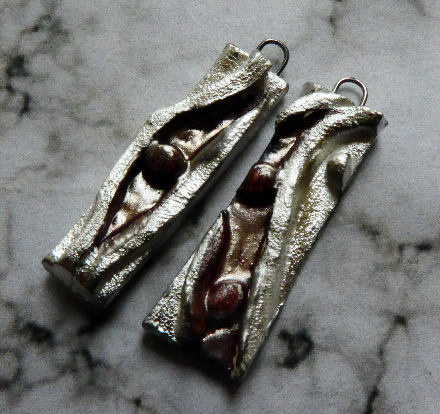 Ceramic Silver Moulded Earring Charms - Baroque