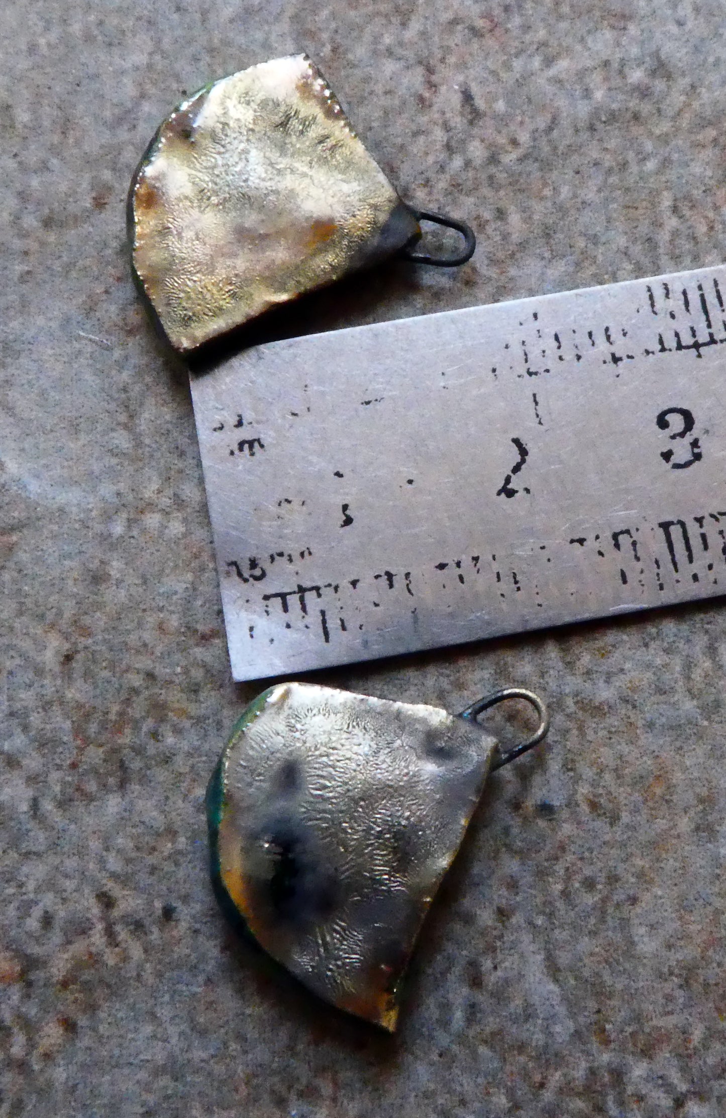 Ceramic LIttle Textured Wedge Earring Charms - Dune