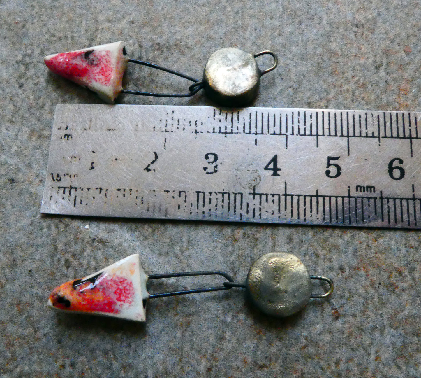 Ceramic Disc and Triangle Earring Dangles - Poppy Fields