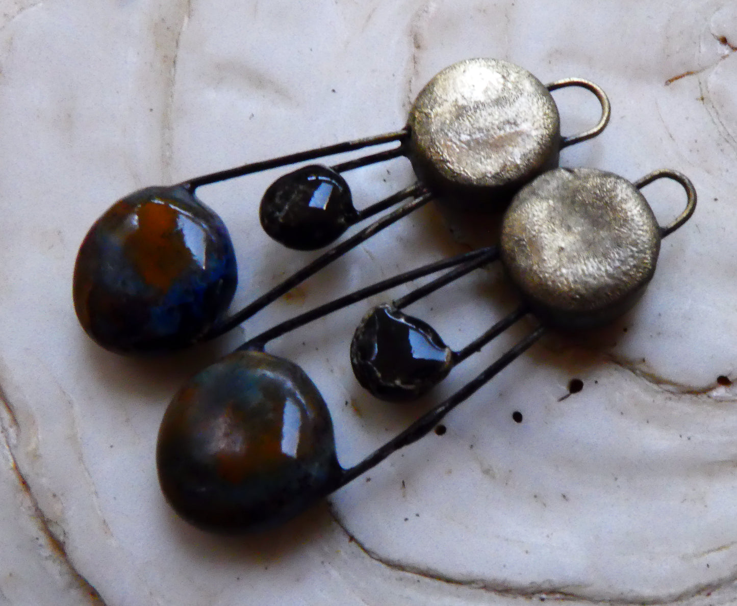 Ceramic Double Disc Earring Charms -Eternal Galaxy