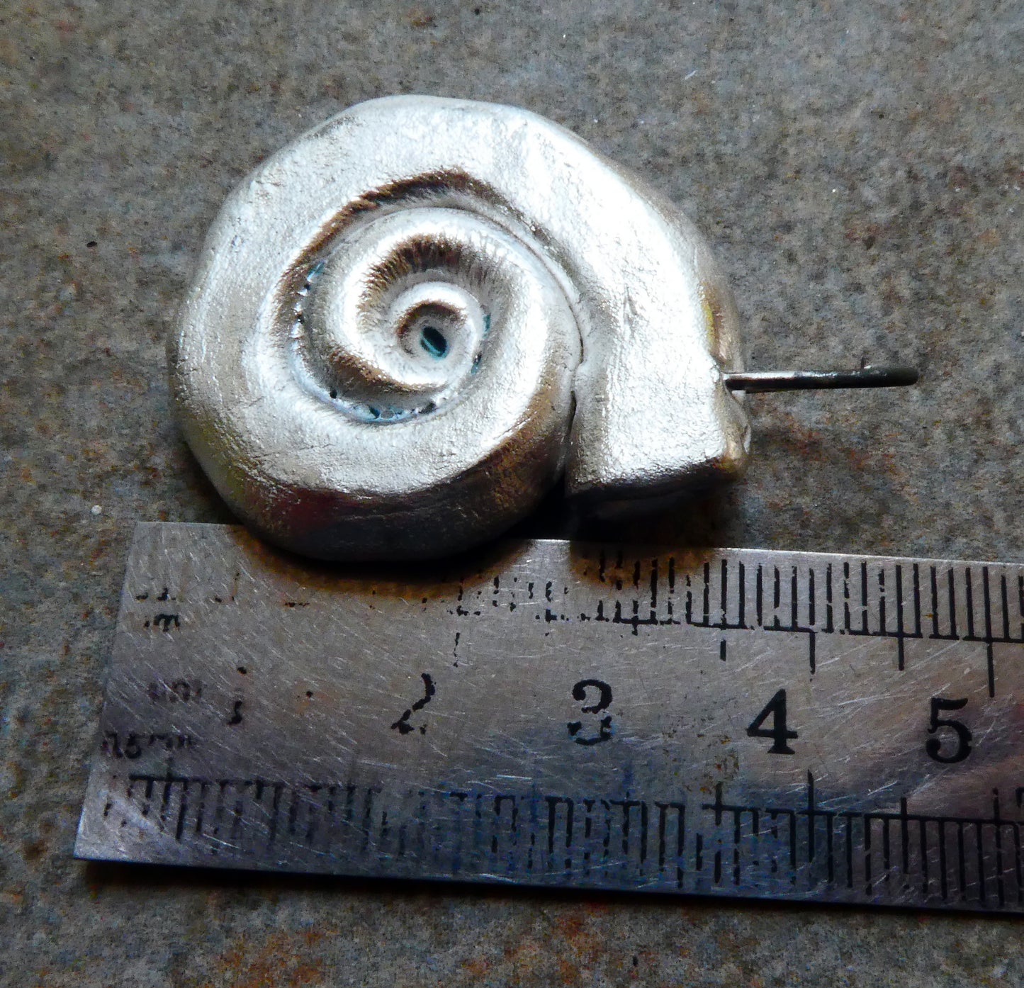 Ceramic Nautilus Shell Pendant - Greens