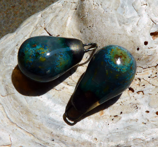 Ceramic Drops Earring Charms - Mountain Moss