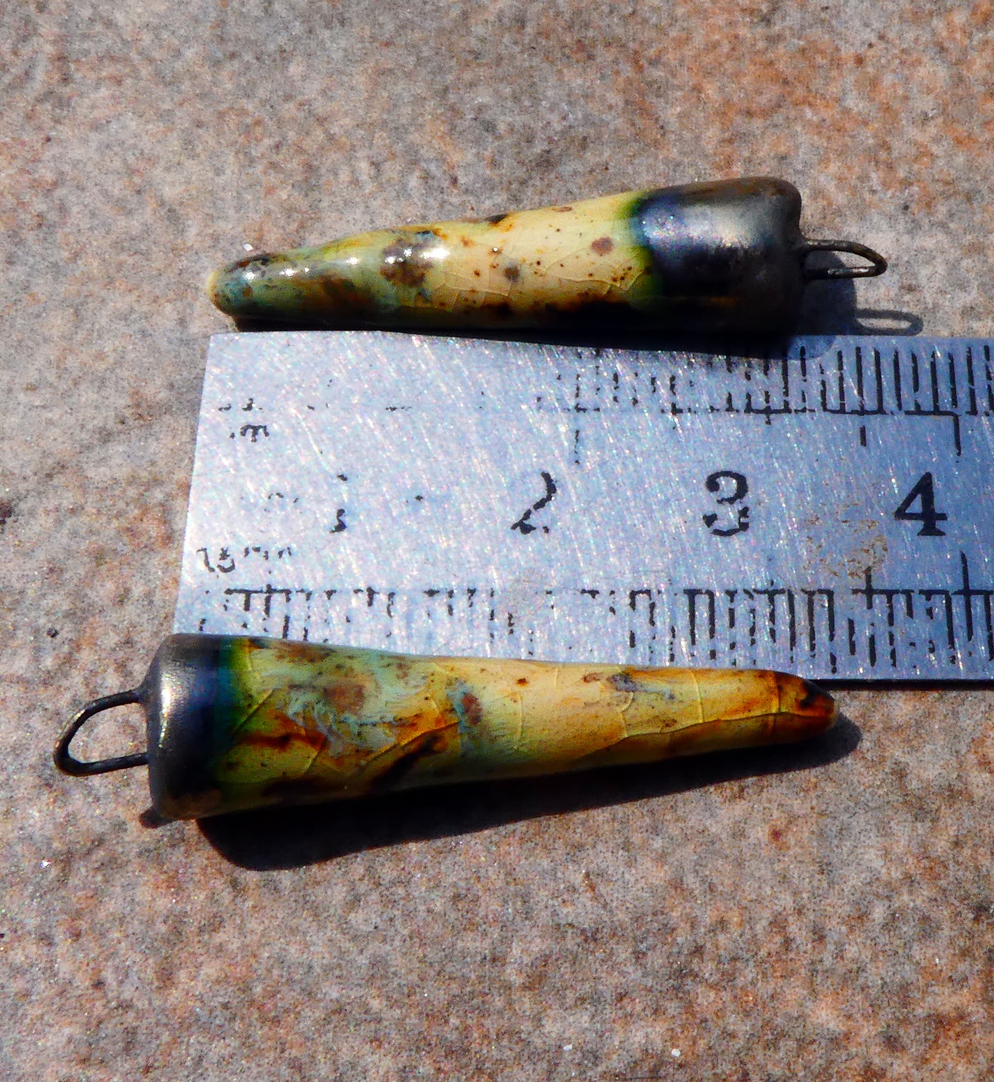 Ceramic Spikes Earring Charms - Cappucino Mint