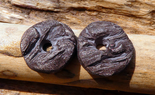 Ceramic Driftwood Disc Beads