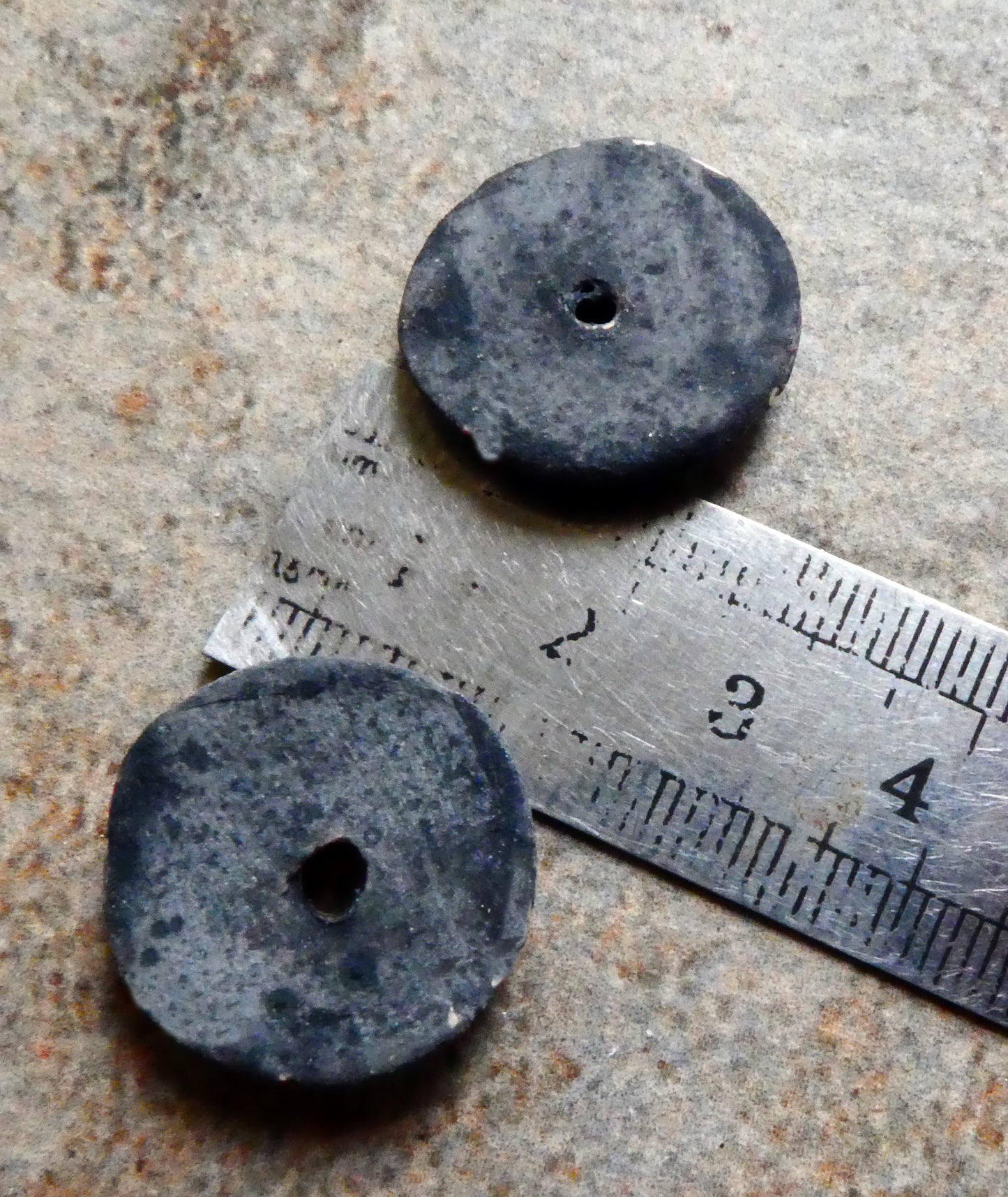 Ceramic Sgraffito Disc Earring Charms- #8