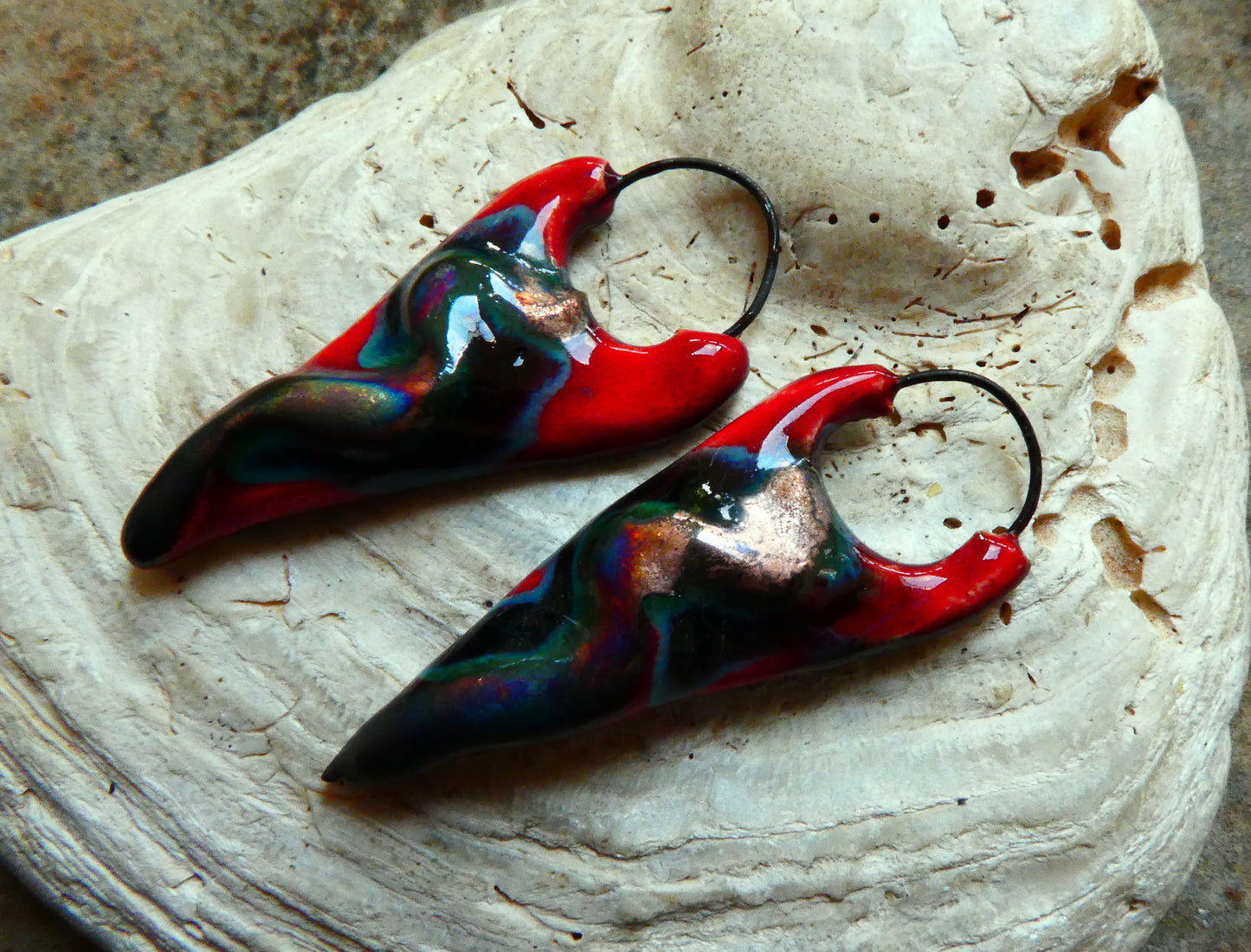 Ceramic Moulded Dagger Earring Charms - Ladybird