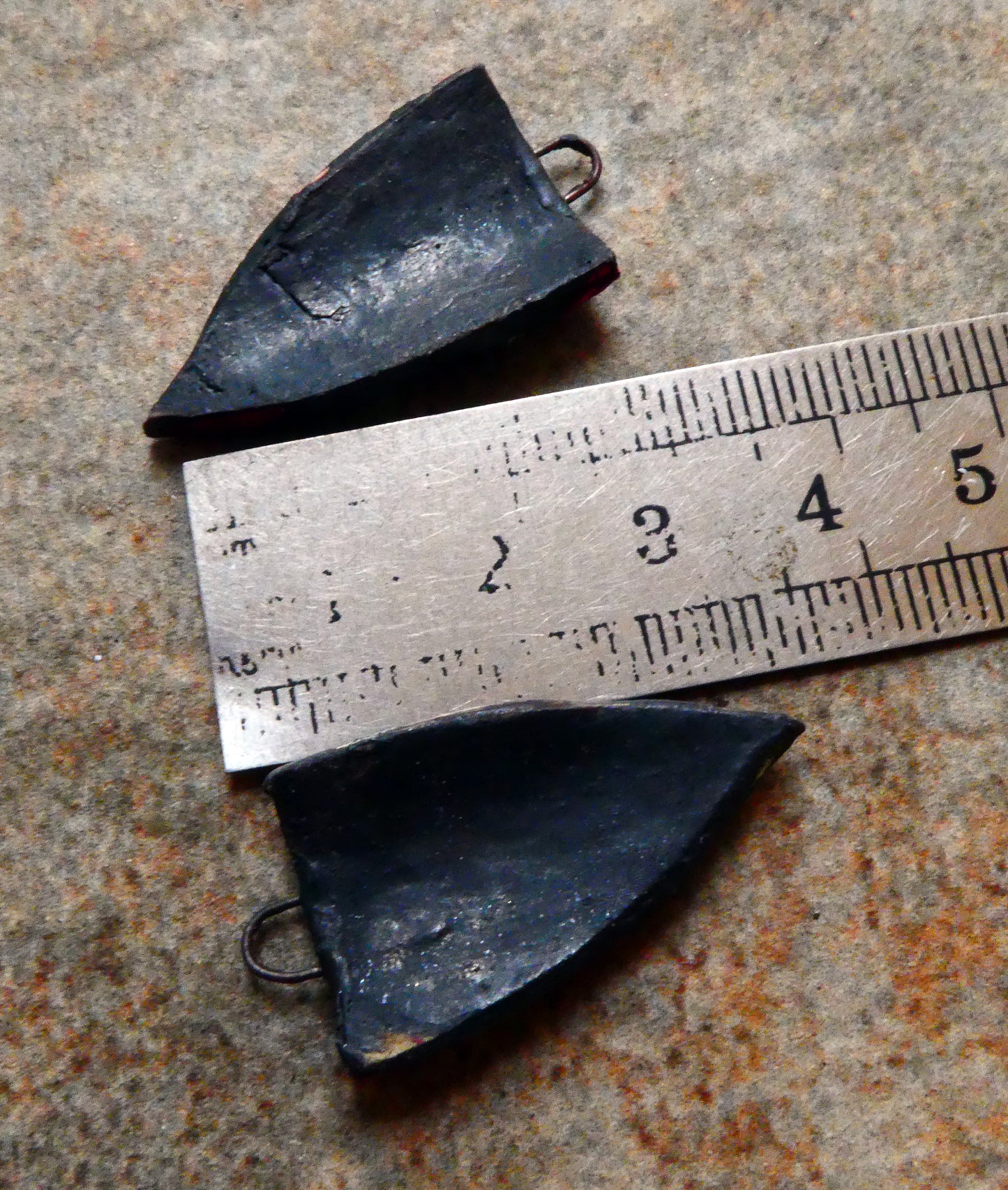 Ceramic Sgraffito Apache Mask Earring Charms- #2