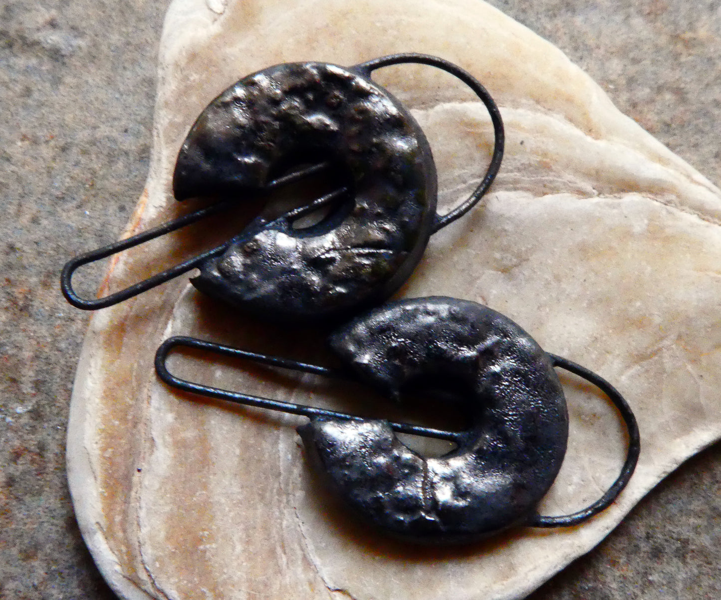 Ceramic Viking Earring Connectors -Steel