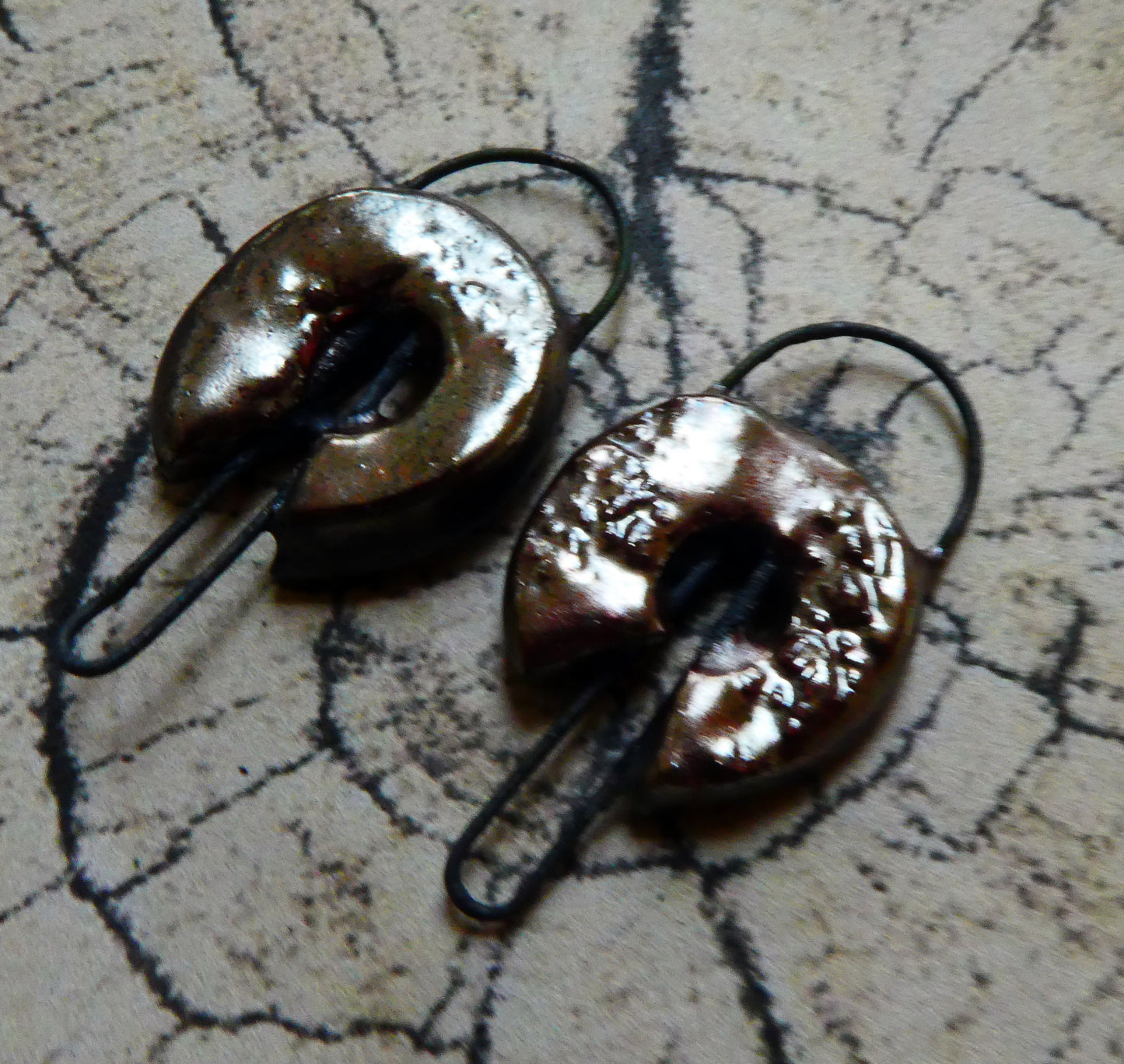 Ceramic Viking Earring Connectors -Baroque