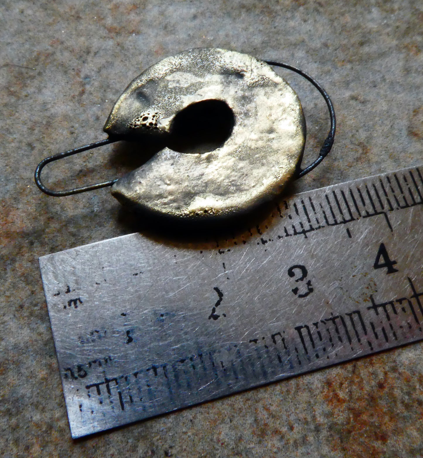 Ceramic Single Viking Granule Earring Connector -Bronzy