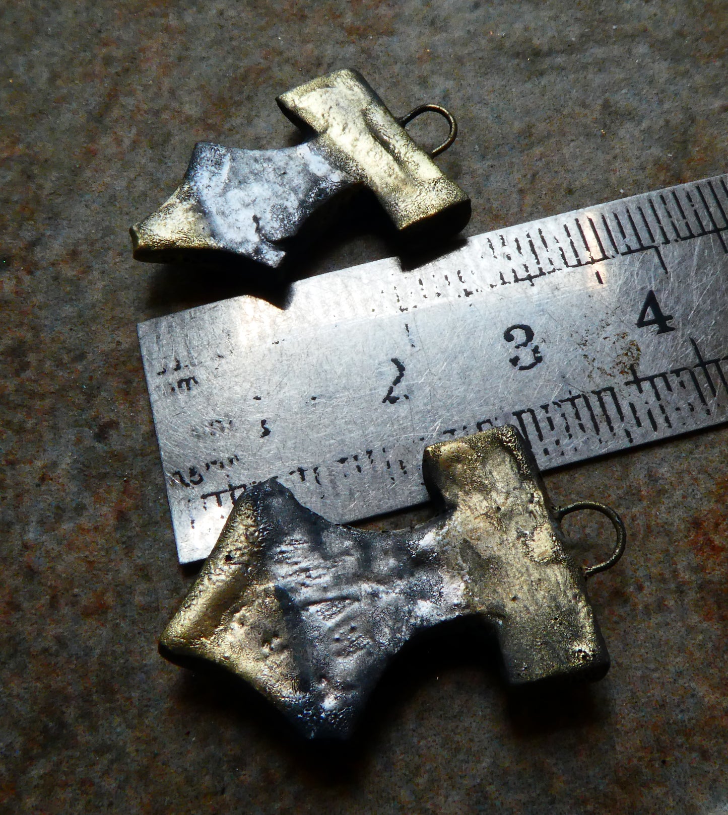 Ceramic Thors Hammer Earring Charms -Steel