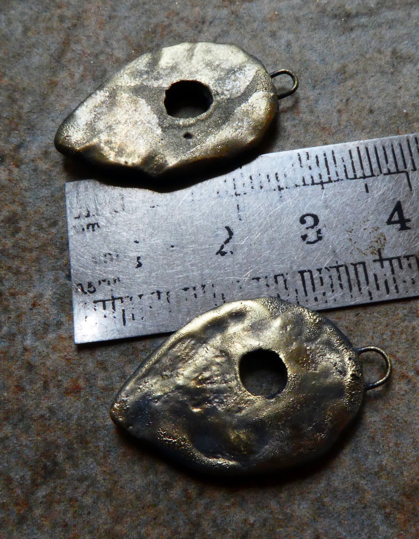 Ceramic Viking Spearhead Earring Connectors -Bronzy