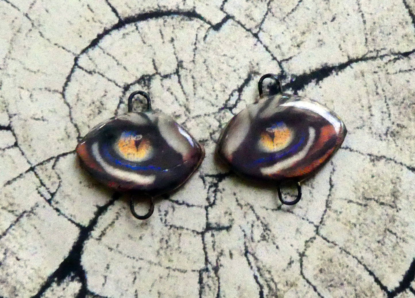 Ceramic Tigers Eyes Decal Connectors #7