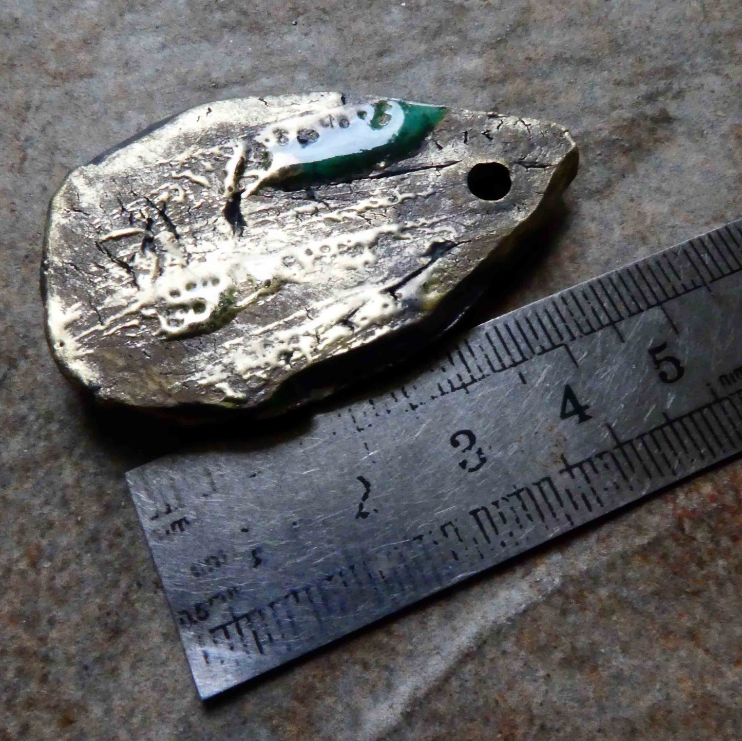 Ceramic Dinosaur Footprint Pendant