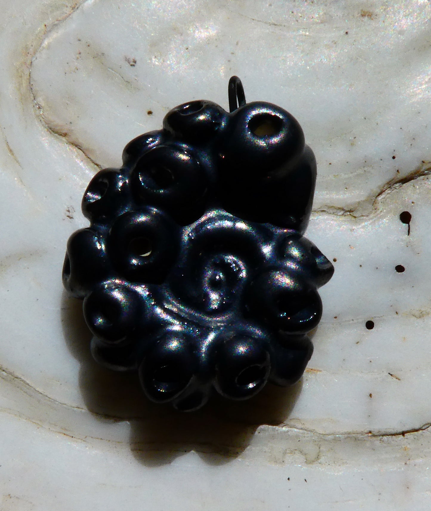 Ceramic Small Tentacle Pendant - Pewter