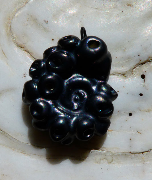 Ceramic Small Tentacle Pendant - Pewter