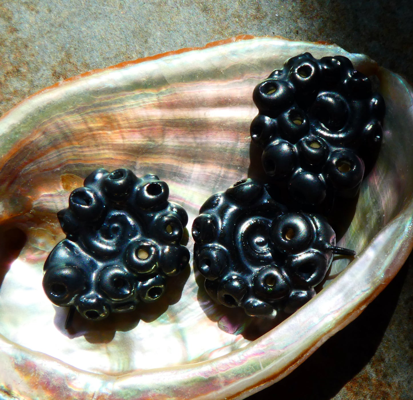 Ceramic Small Tentacle Pendant - Pewter
