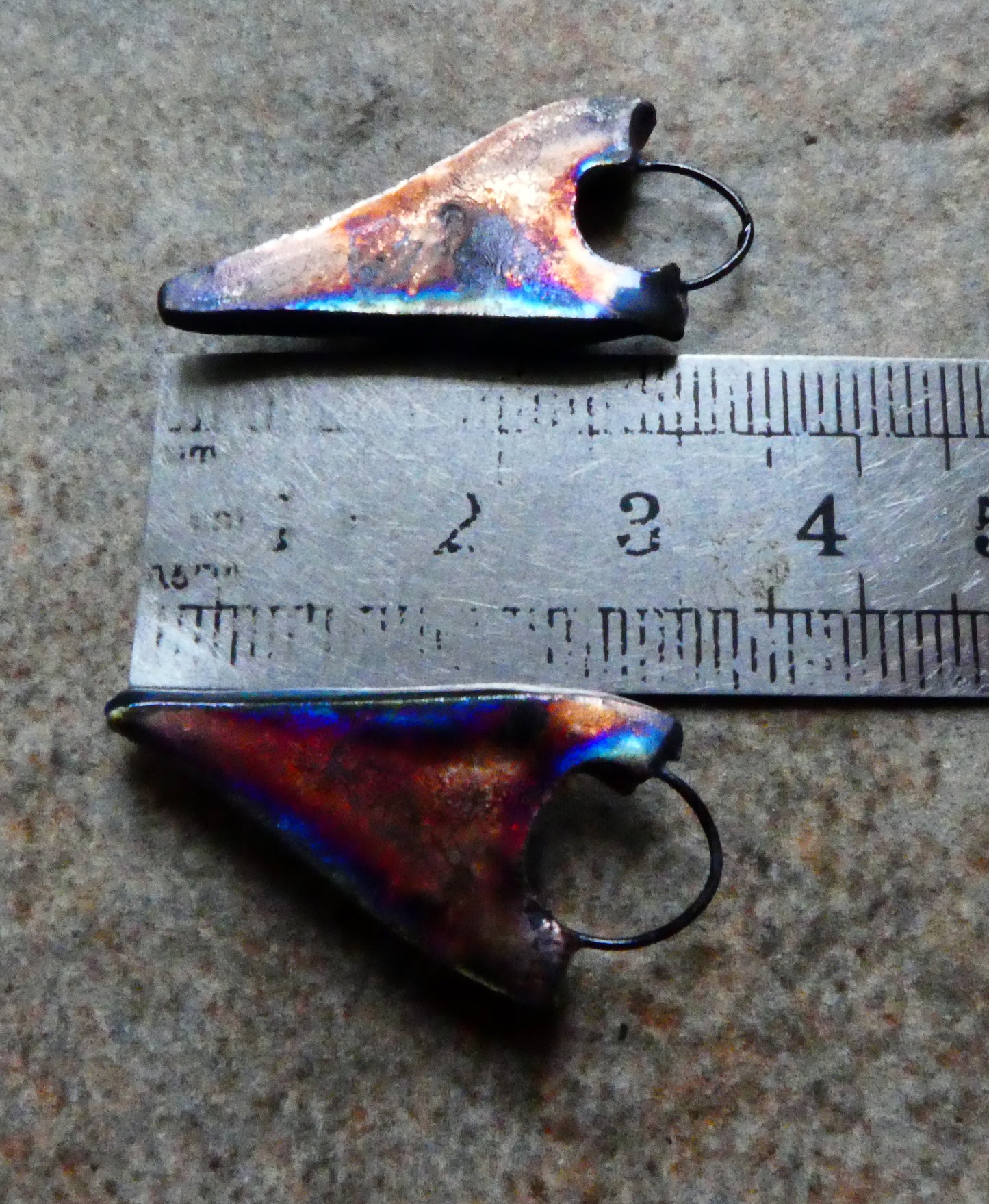 Ceramic Moulded Dagger Earring Charms - Mirror Blue