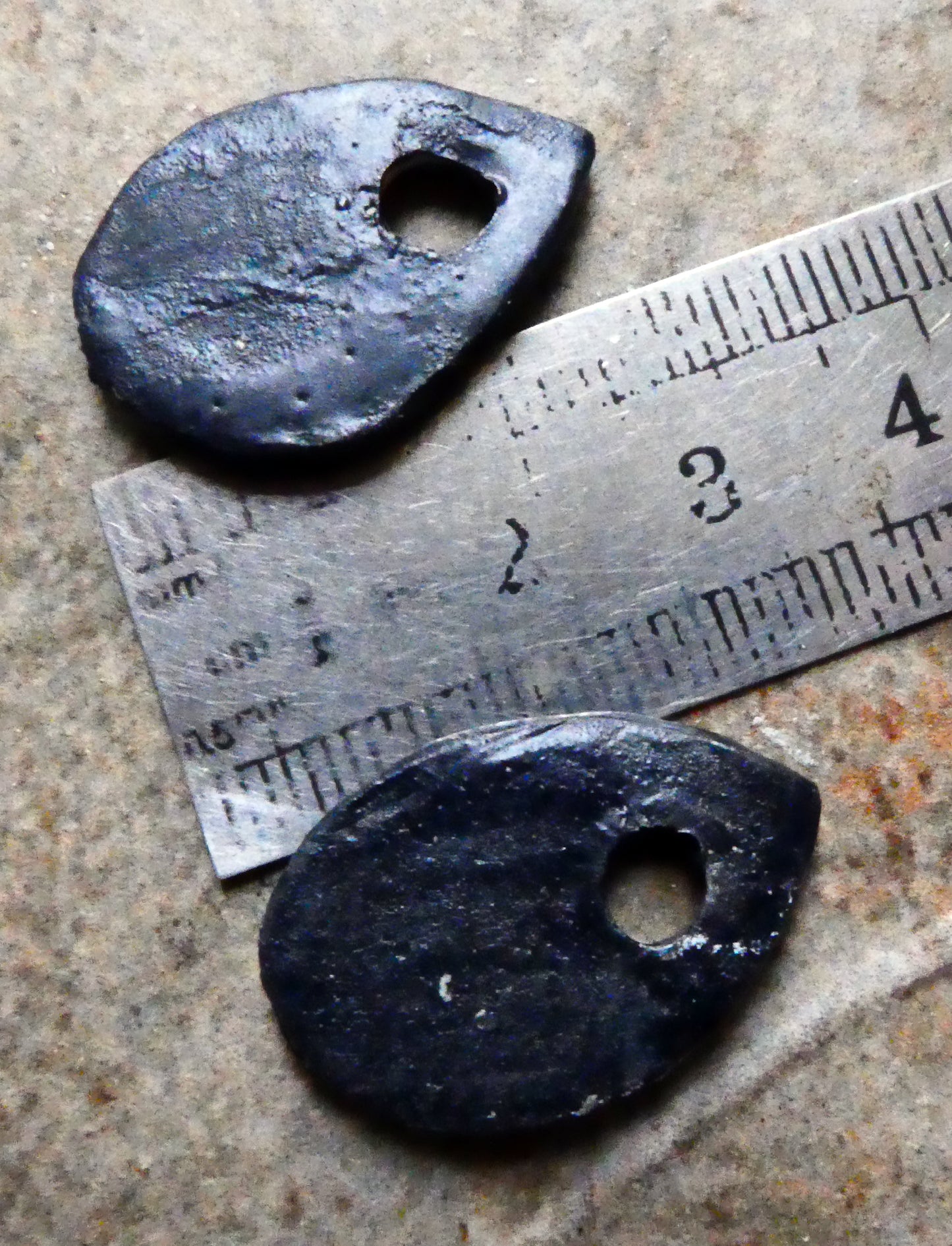 Ceramic  Sgraffito Scale Earring Charms #1