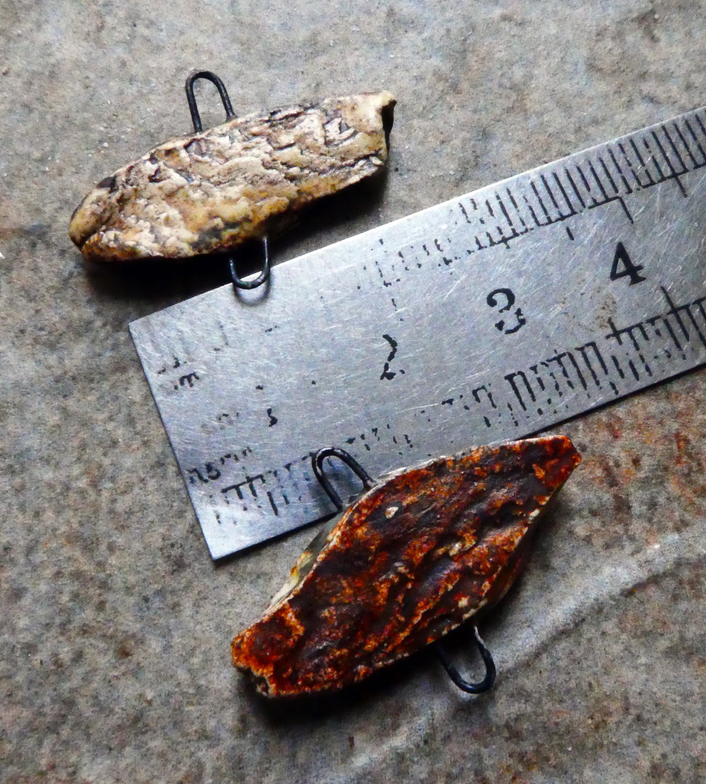 Ceramic Driftwood Shard Earring Connectors - Oxide