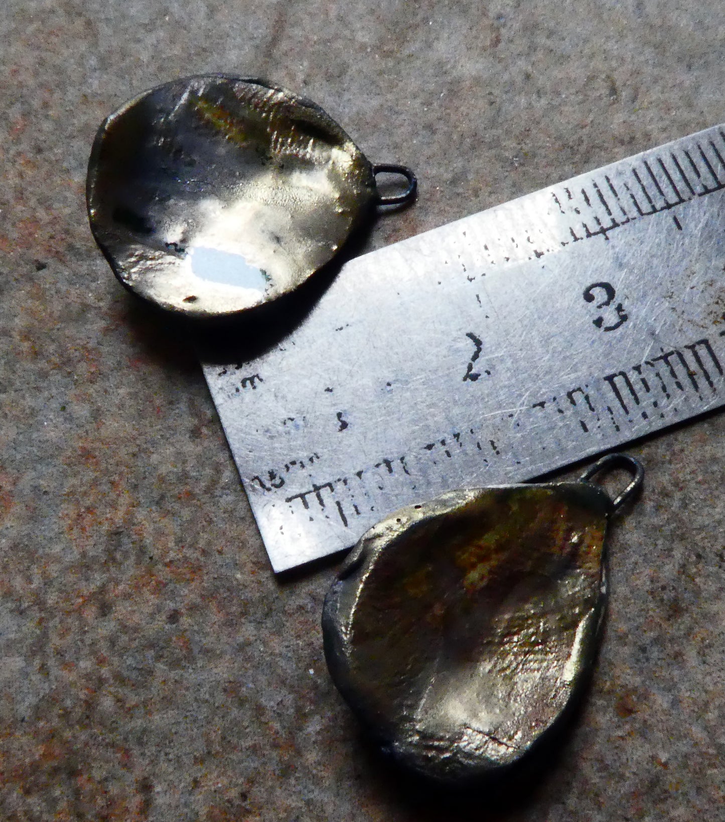 Ceramic Textured Scoop  Earring Charms -Matte Black #1