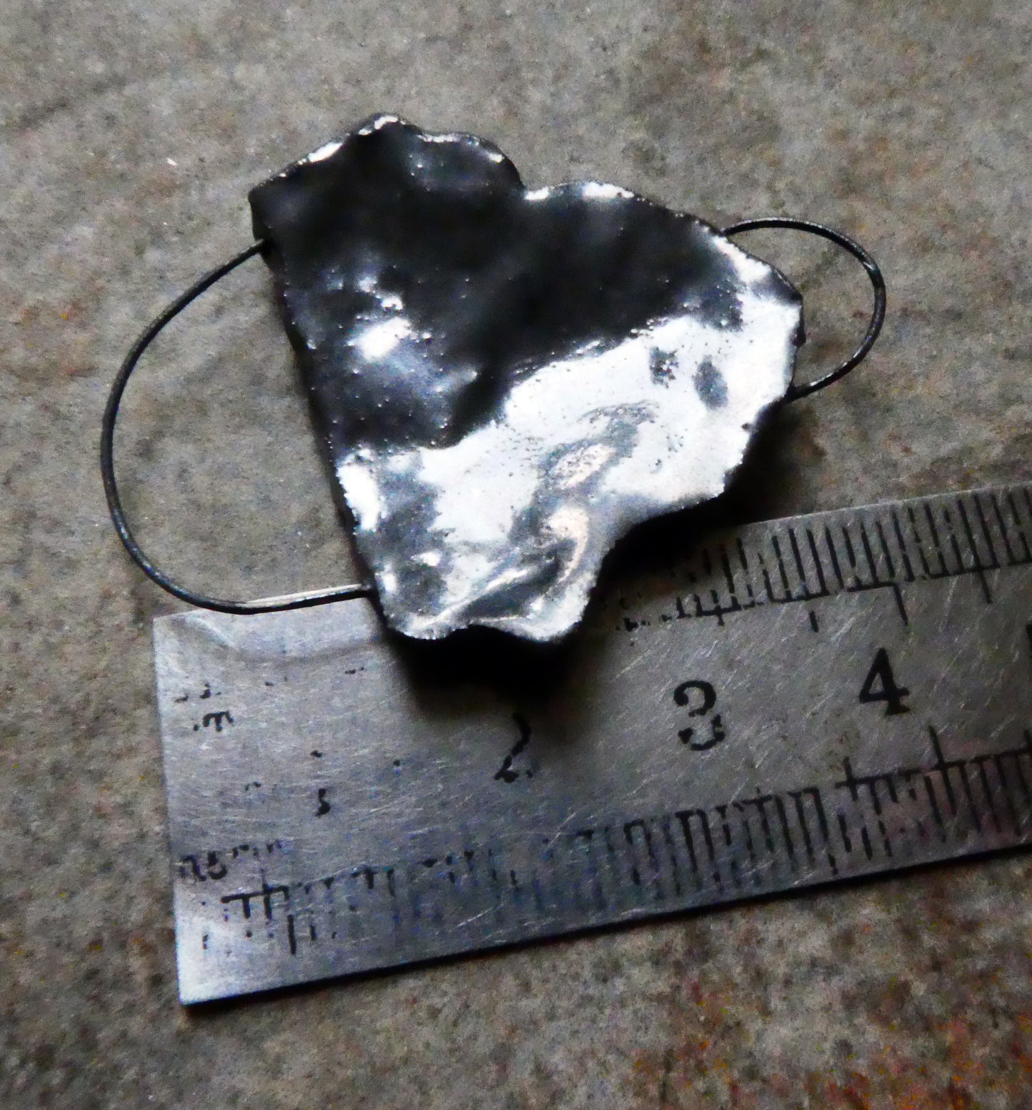 Ceramic Filligree Necklace Connector - Pewter