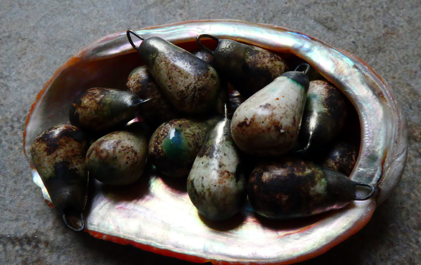 Ceramic  Drops Earring Charms -Bone