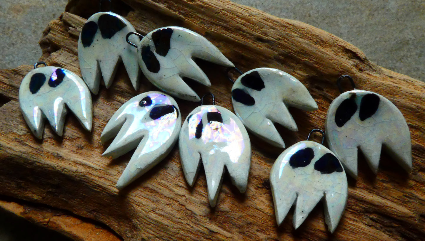 Porcelain Mother of Pearl Ghostie Earring Charms -Gloss