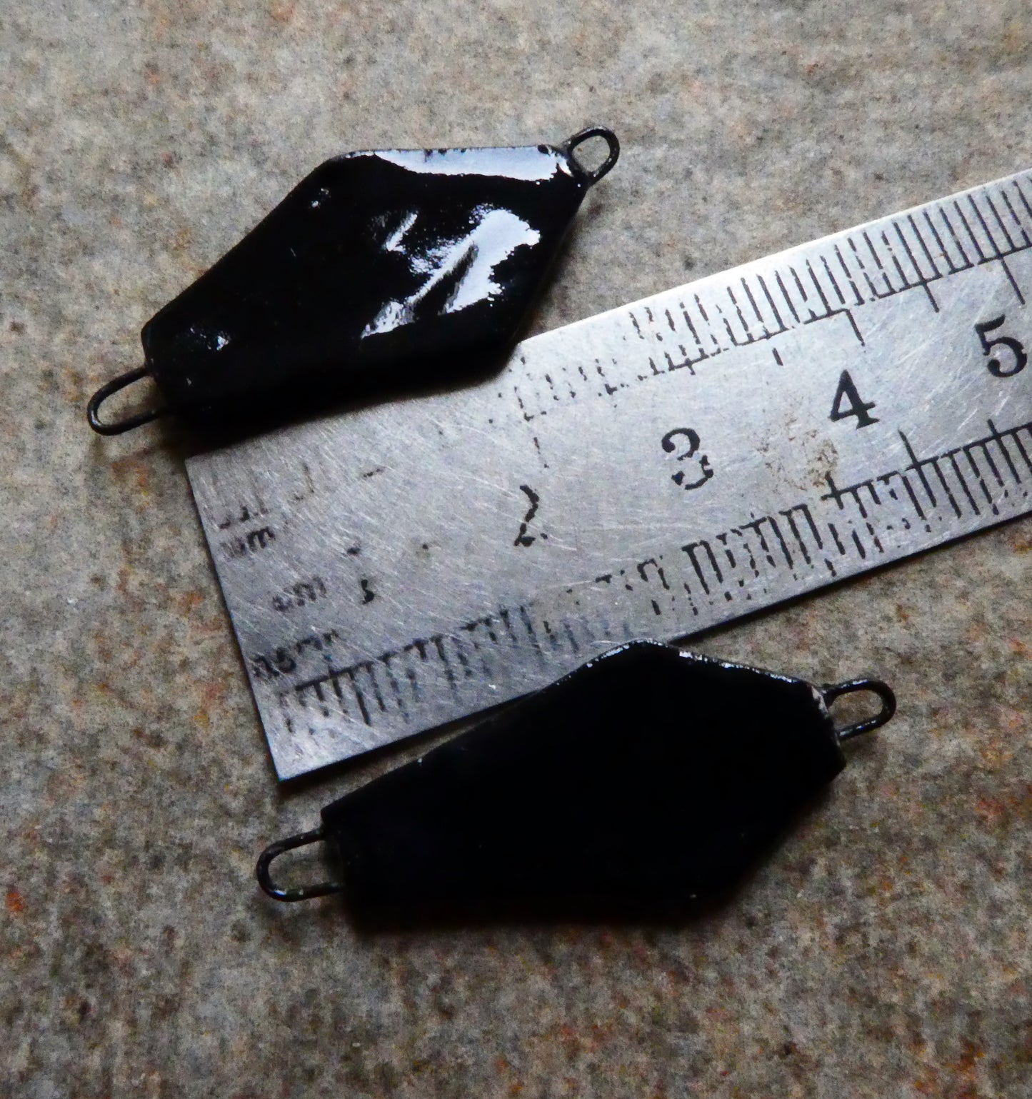 Ceramic Sgraffito Coffin Earring Connectors #5