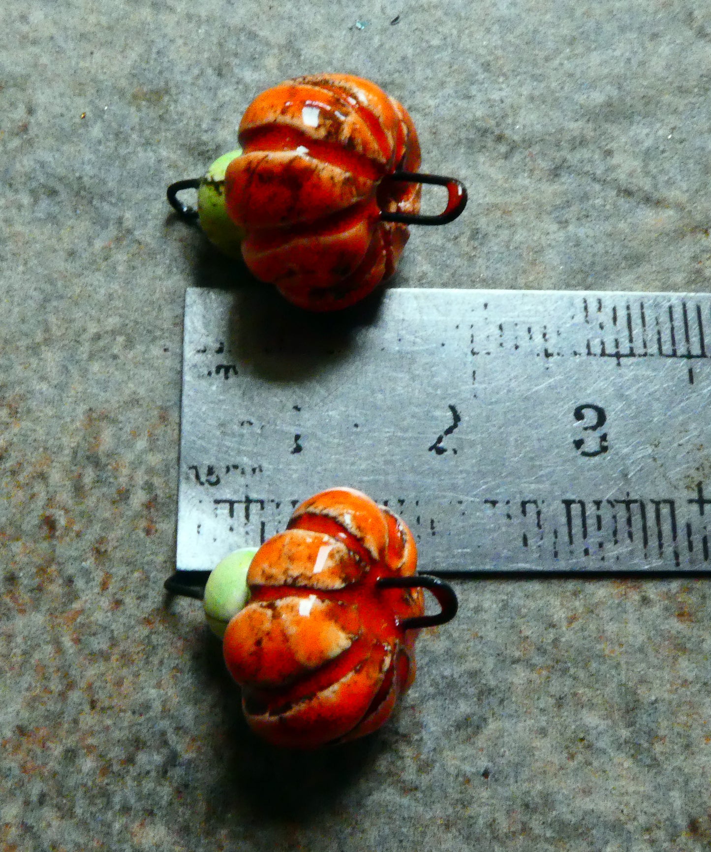 Ceramic Pumpkin Earring Connectors