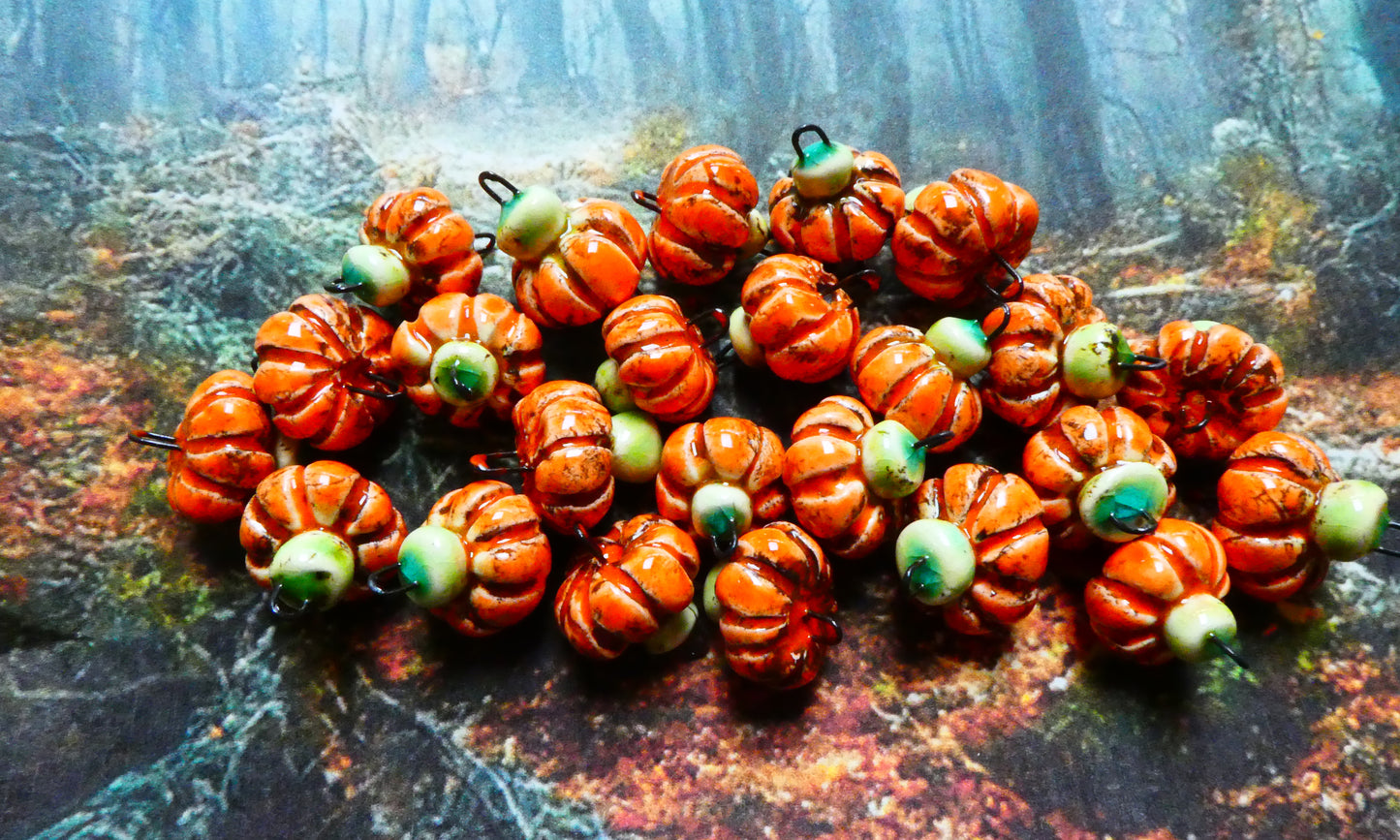 Ceramic Pumpkin Earring Connectors