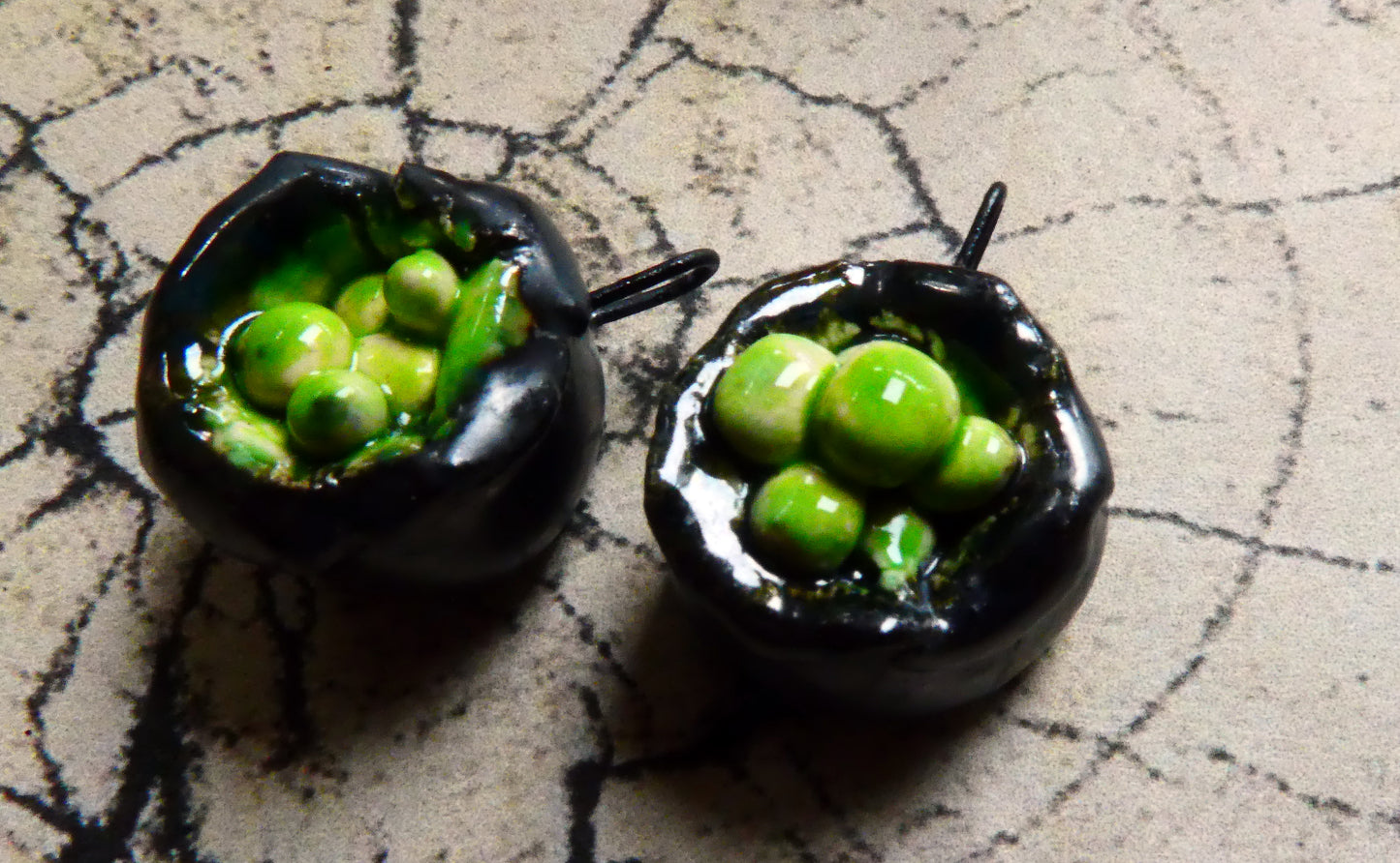 Ceramic Bubbling Cauldron Earring Charms