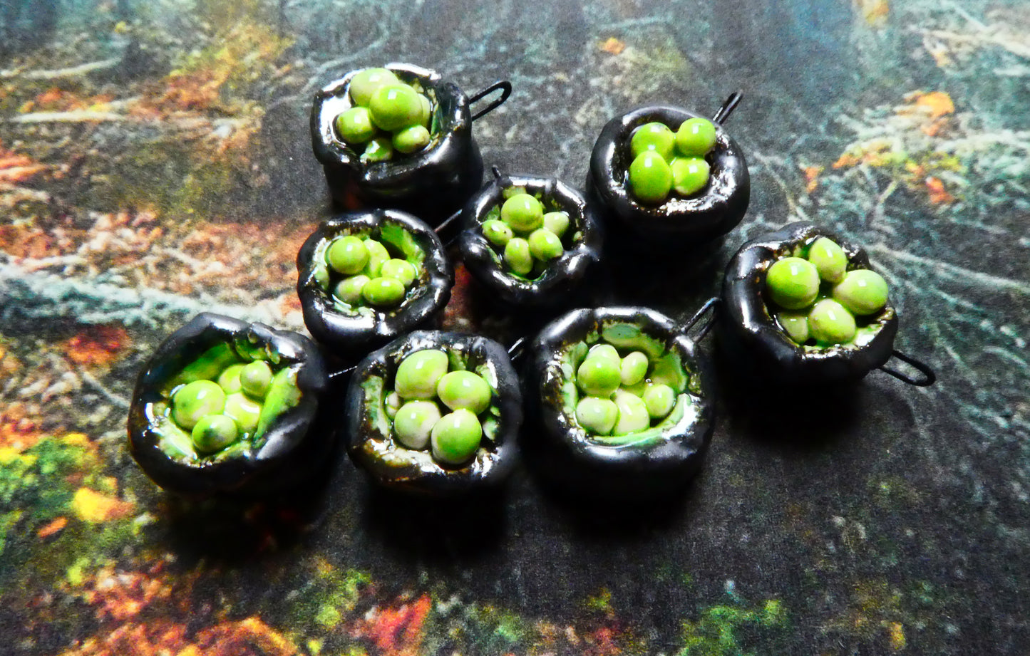 Ceramic Bubbling Cauldron Earring Charms