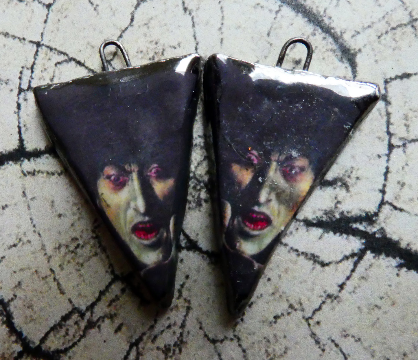 Spooky Decal Dagger Earring Charms - Wicked Witch #4