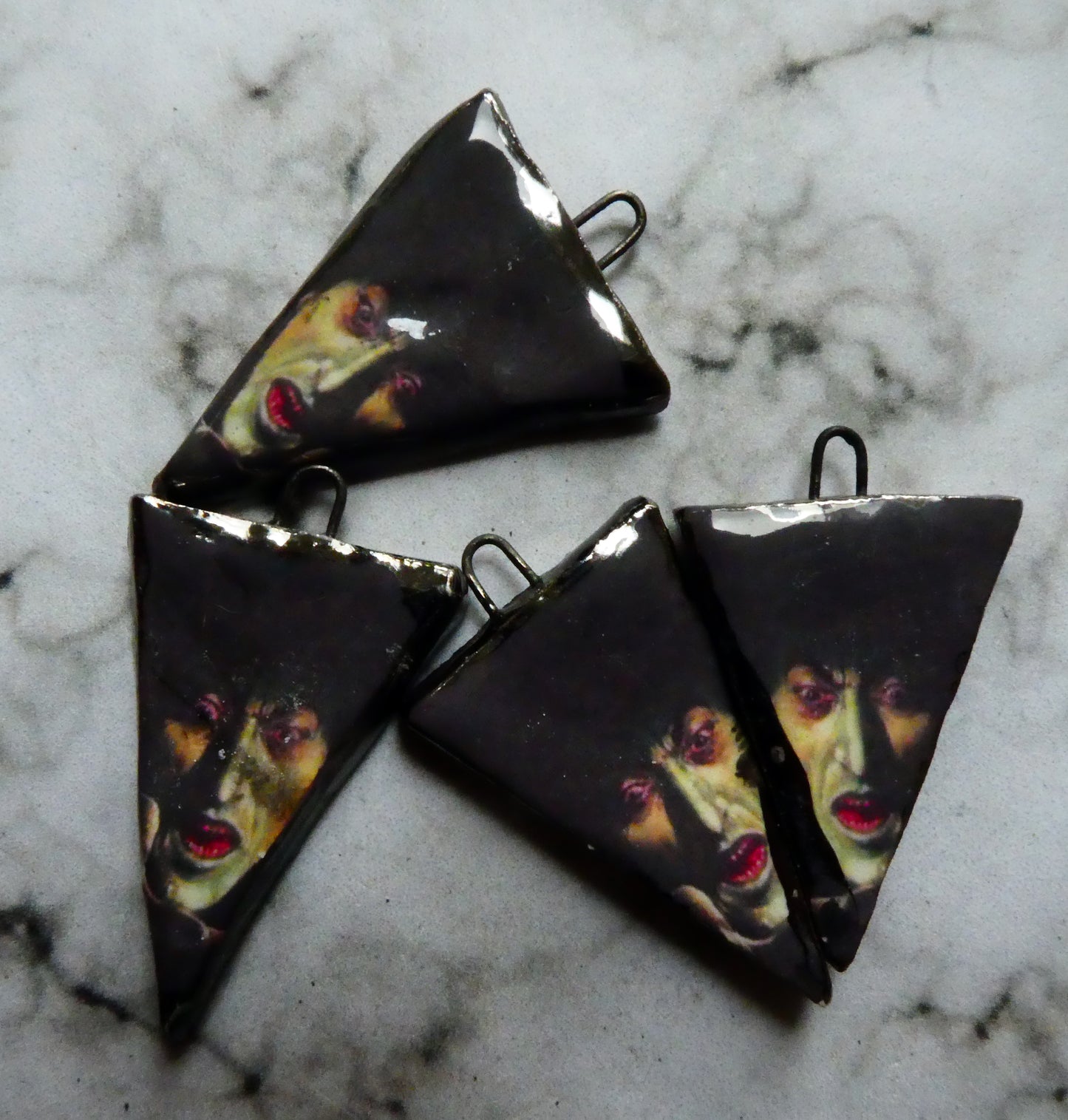 Spooky Decal Dagger Earring Charms - Wicked Witch #4