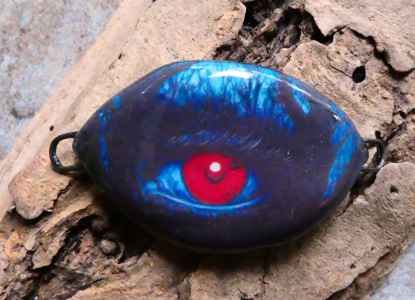 Ceramic Spooky Eye Decal Bracelet Focal