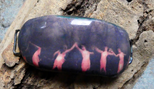 Ceramic Dancing Witches Decal Bracelet Focal#1