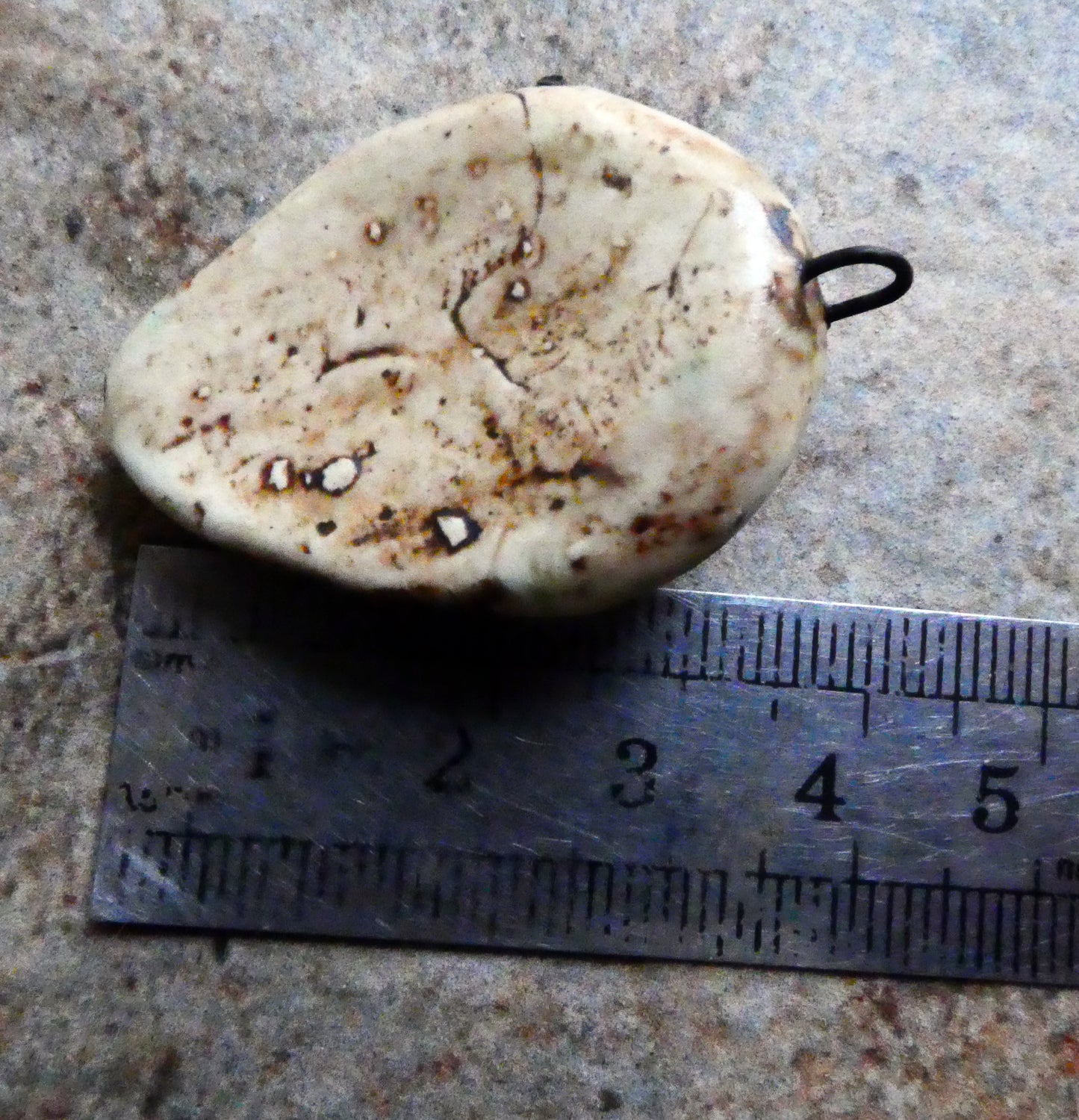 Ceramic Voodoo Stapled Head Pendant #4