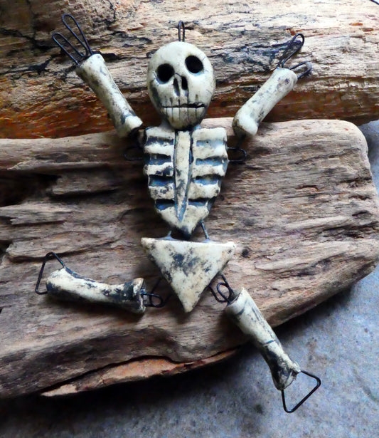 Ceramic Large Skeleton Connector Ornament