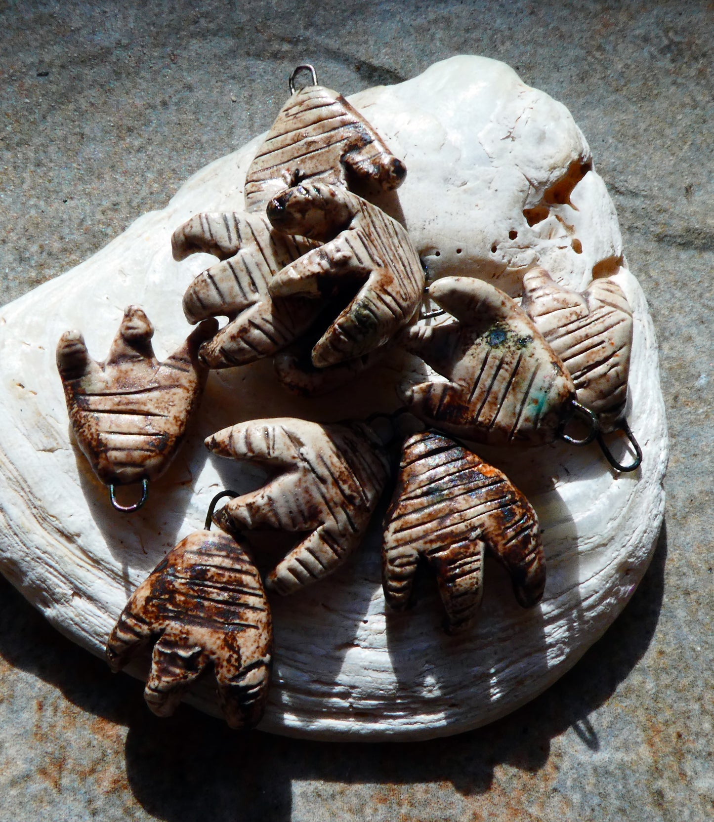 Ceramic Chicken Feet Earring Charms