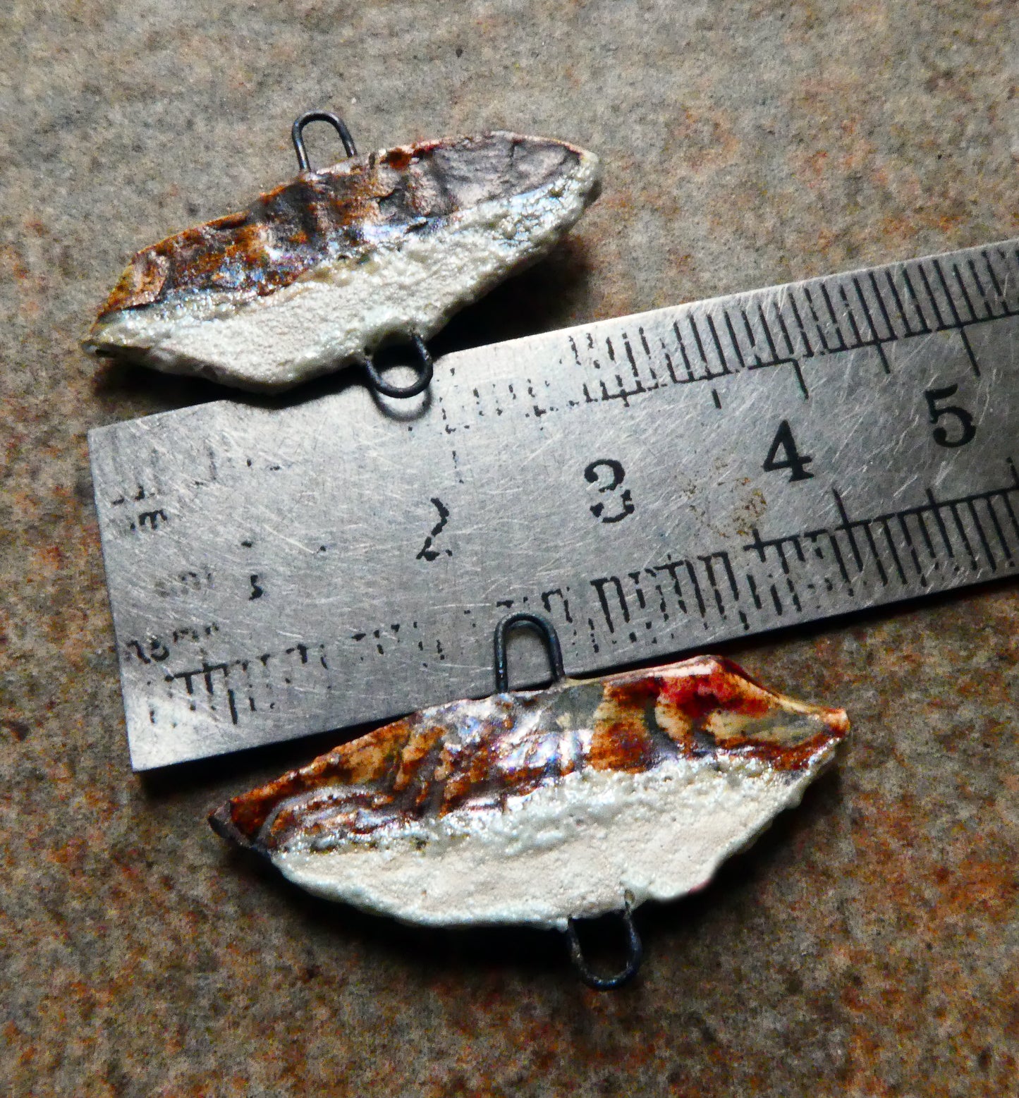 Ceramic Snowy Driftwood Shard Earring Connectors