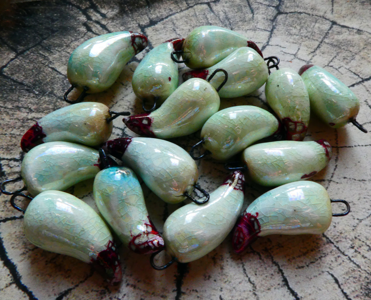 Porcelain Bloody Fang  Earring Charms