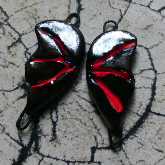 Ceramic Bat Wing Earring Connectors -Gloria