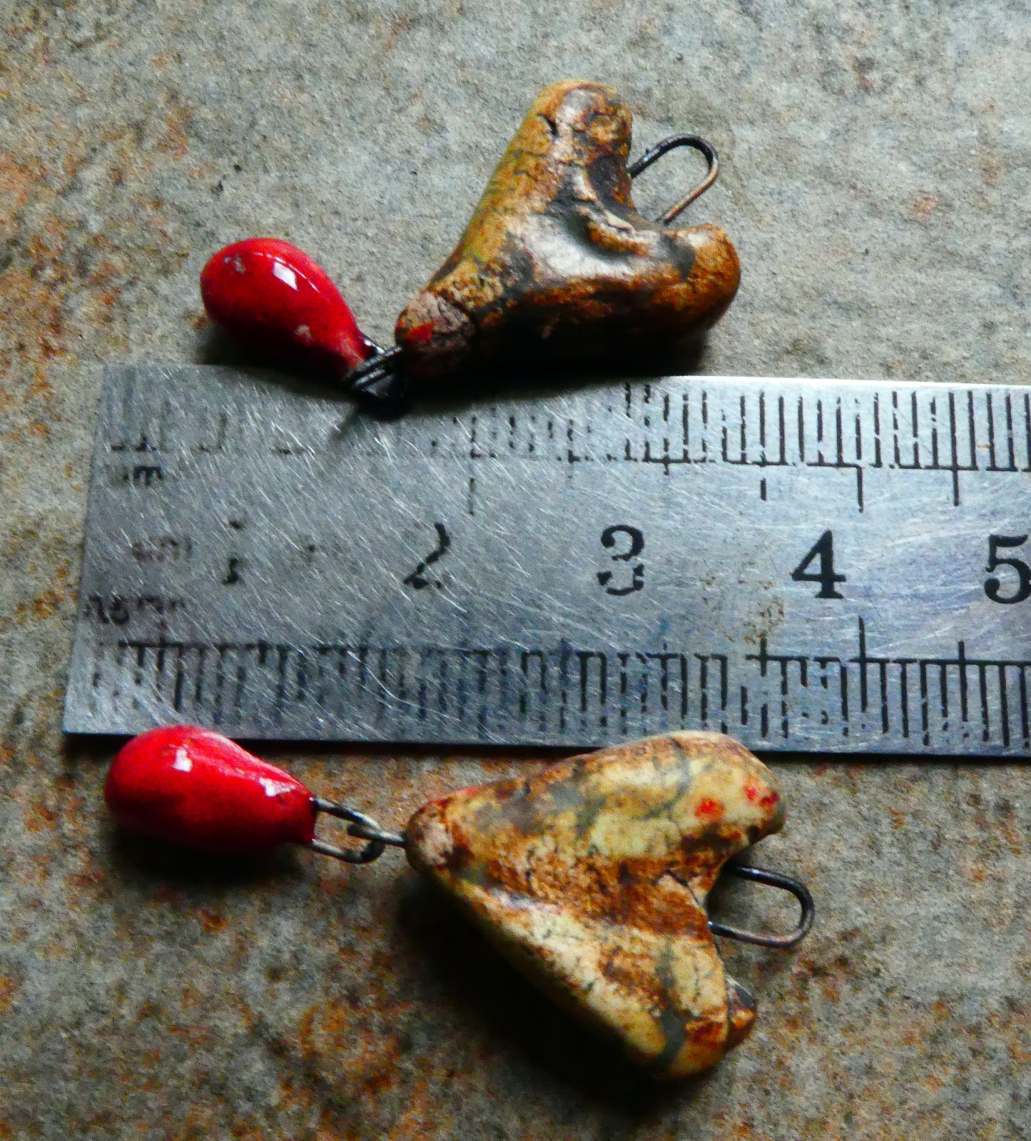 Ceramic Bleeding Bone Heart Earring Charms