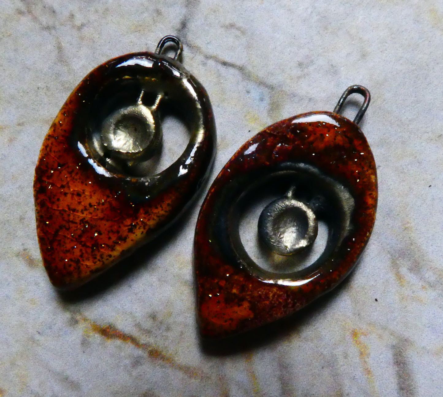 Ceramic Pointed Tear and Disc Earring Charms - Midas Gold